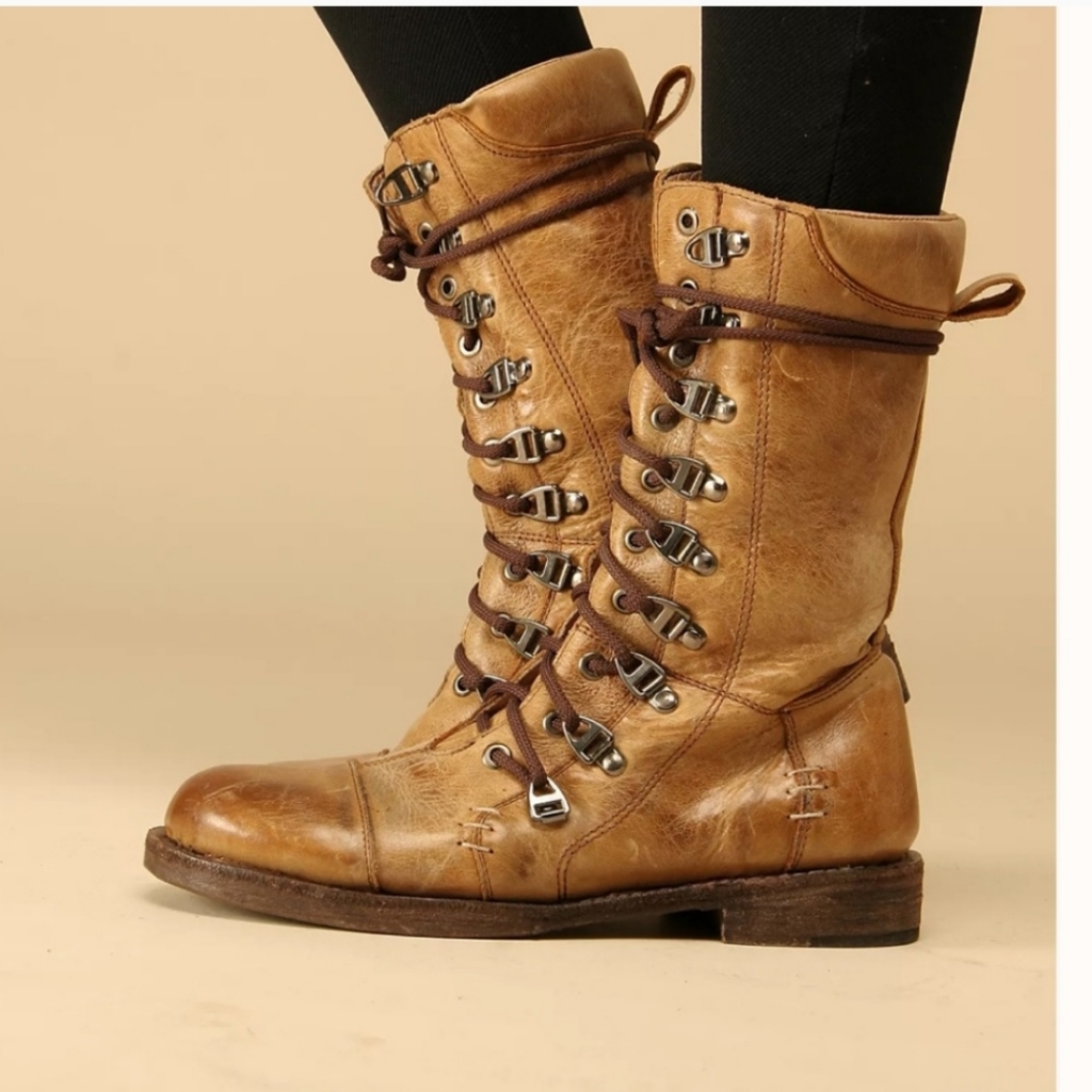 Bed Stu X Free People Wilder Field Combat Lace Up Vtg Insp Grunge Rare Htf